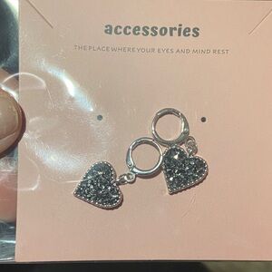 🔥4/$20 Silver Druzy Heart pierced Earrings